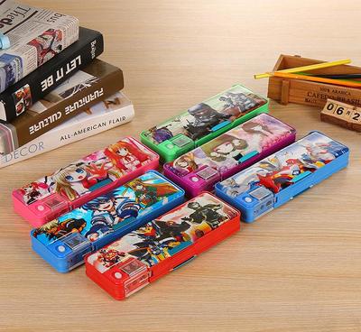 工廠直銷 便攜多功能雙開文具盒/學(xué)生鉛筆盒/帶卷筆刀 外貿(mào)批發(fā)